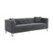 Armen Living Everest 90" Gray Fabric Upholstered Sofa with Brushed Stainless Steel Legs LCEV3GREY - alternate 3